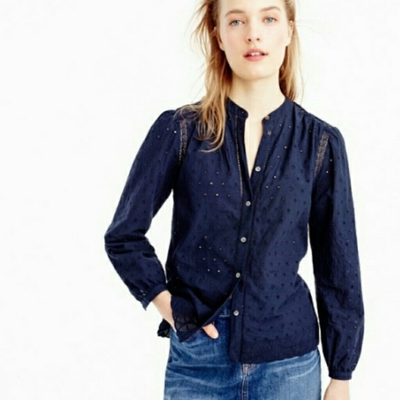 J. Crew Tops - J.Crew Button Down Eyelet Top